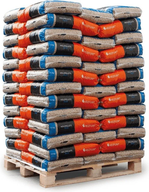 Heizfuxx Holzpellets „Blue“ – 975 kg (65 x 15 kg Säcke)